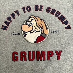 Vintage Gray Snow White Grumpy Graphic Sweater